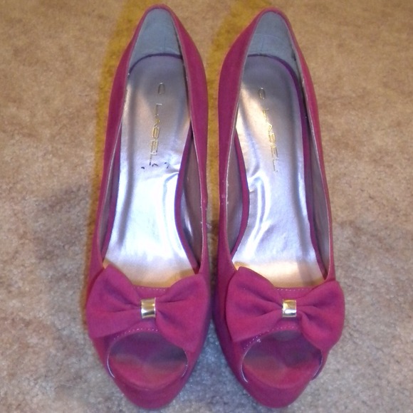 🔻REDUCED🔻Fuchsia high heels with bows - Picture 2 of 3