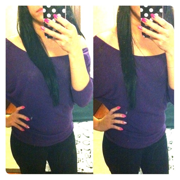 Purple off shoulders top