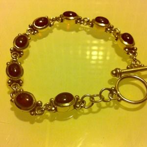 Sterling silver garnet bracelet