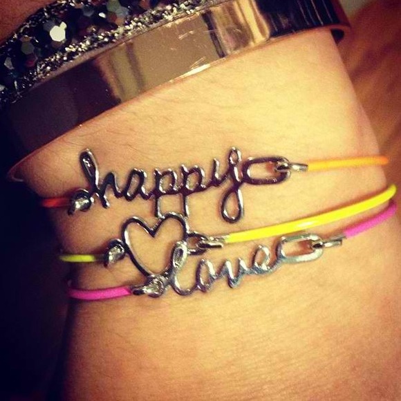 🚫RESERVED🚫@erinleone CUTE HAPPY & LOVE BRACELEs