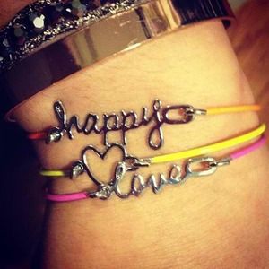 🚫RESERVED🚫@erinleone CUTE HAPPY & LOVE BRACELEs