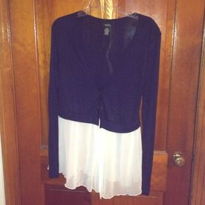 Navy and white cardigan. Size-Large