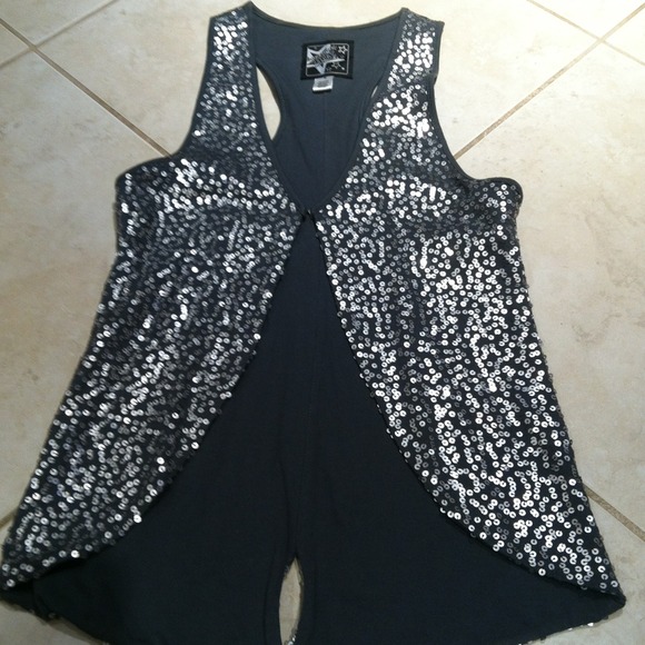 Grey sequence vest