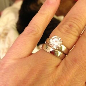 CZ wedding set 2 carat Sterling Silver .925