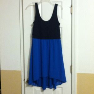 Mixed media hi lo hem dress