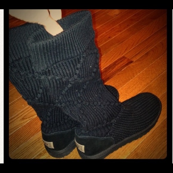 Ugg black sweater boots
