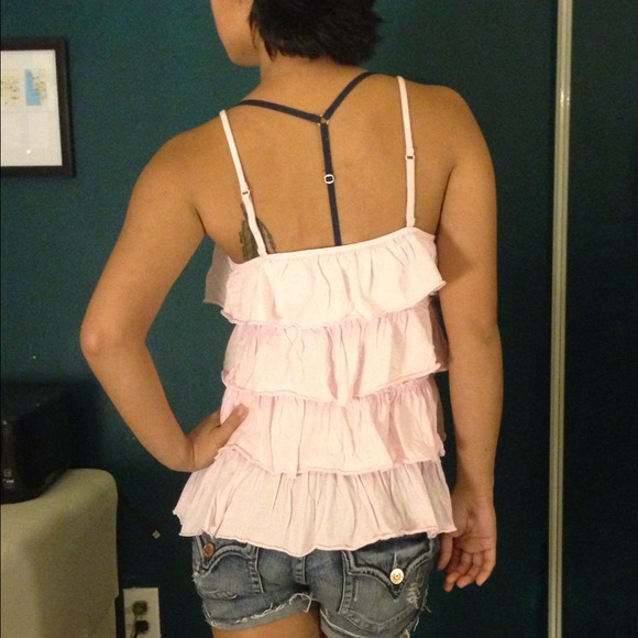 ⛔SOLD Express Baby Pink Ruffle Top - Picture 2 of 4