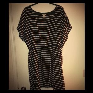 ❗RESERVED❗Black and cream striped dress