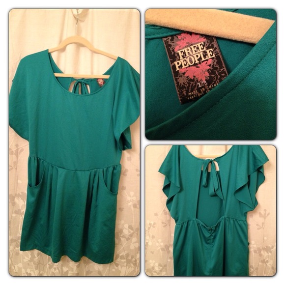 FREE PEOPLE Green, Cutout dress