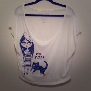 SOLD! White Dolman Slub Knit Top, size M