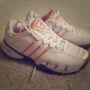 White & Orange Adidas Sneakers