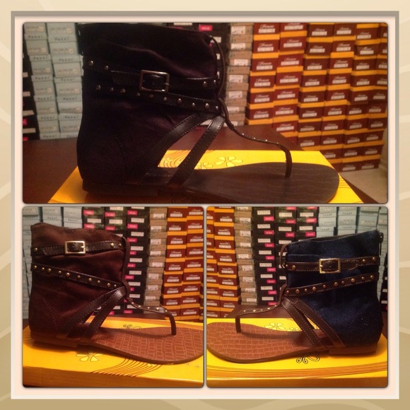Black brown denim