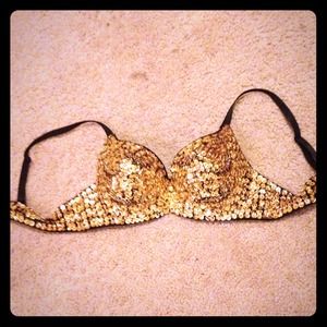 ❌❌HOLD❌❌Gold sequin bra.