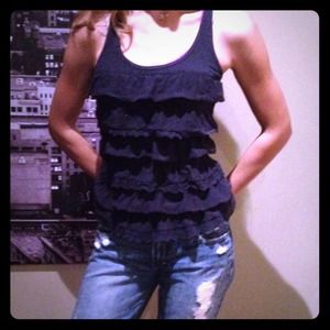 SOLD BUNDLE *A&F Blue Ruffle Top