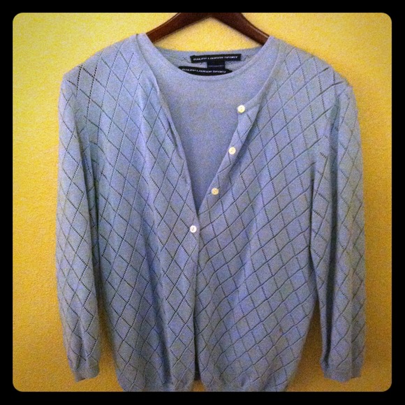 Ralph Lauren sport-baby blue sweater set.