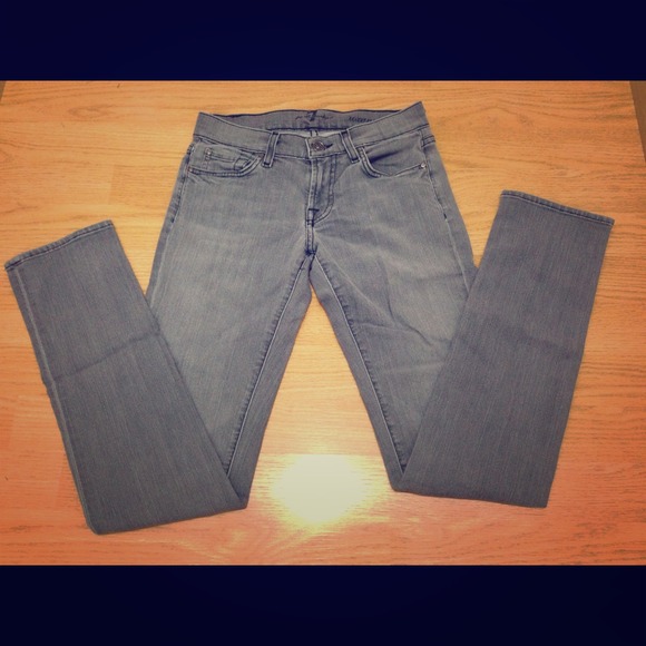 [NRP] 7 FOR ALL MANKIND GREY ROXANNE SKINNY JEAN - Picture 1 of 2