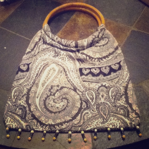 **TRADED** Paisley and bamboo handbag