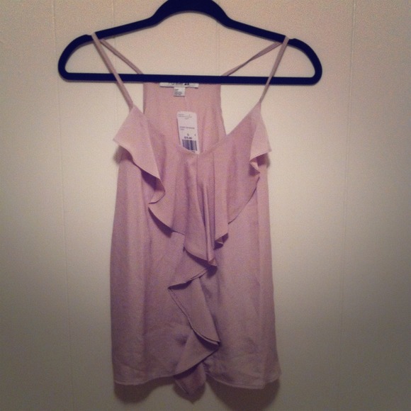 Gorgeous taupe nude ruffle tank / camisole