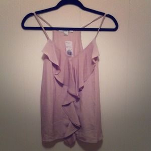 Gorgeous taupe nude ruffle tank / camisole