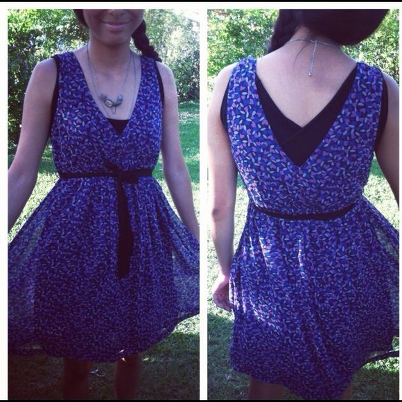 Navy blue patterned dress