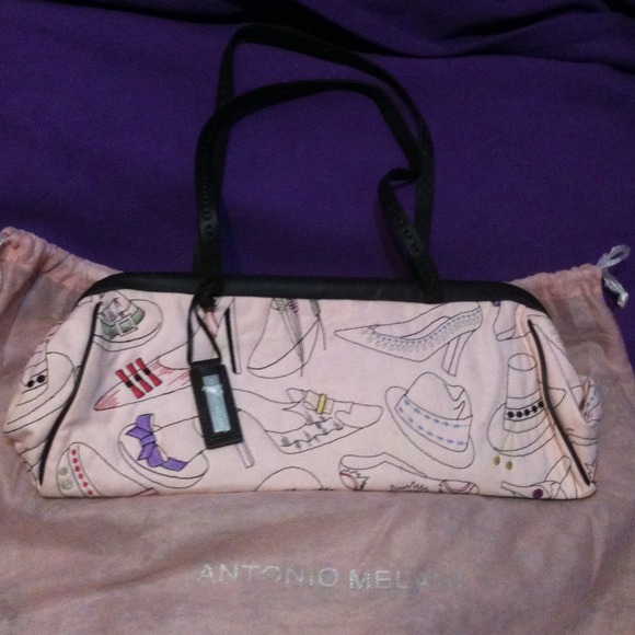 Antonio Melani pink purse with stitch work - Picture 1 of 4