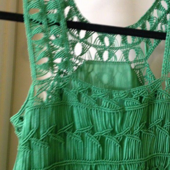 DVF Beautiful green weave shift dress - Picture 2 of 2