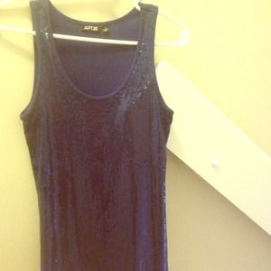 Sequin navy blue tank top