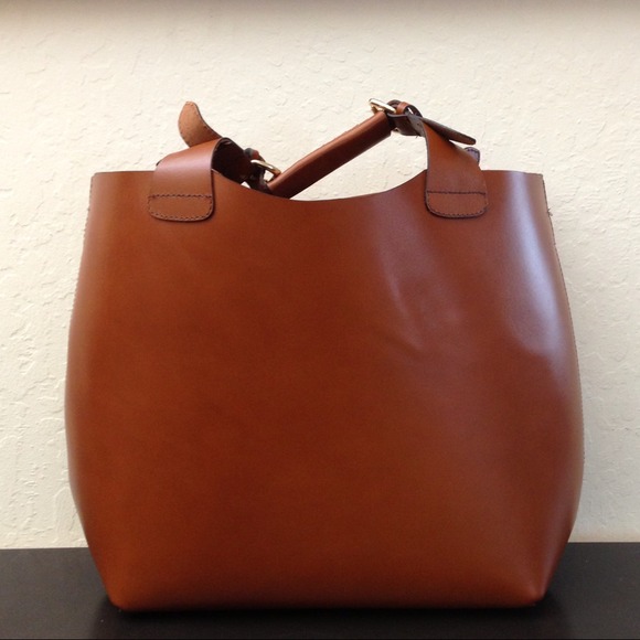 Zara leather plaited shopper