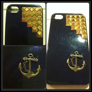 (Reduced price)Gold studded && anchor iphone4 case
