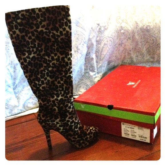 Leopard print boots