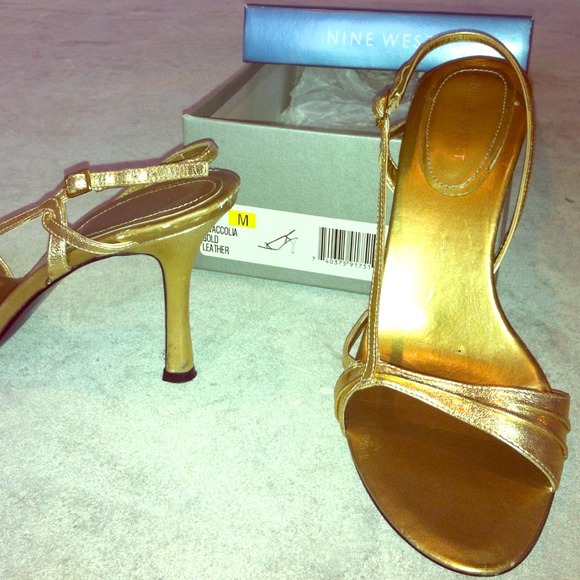 Nine West gold heels