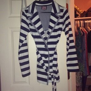 Nautical coat. Size medium. Navy/white stripes.