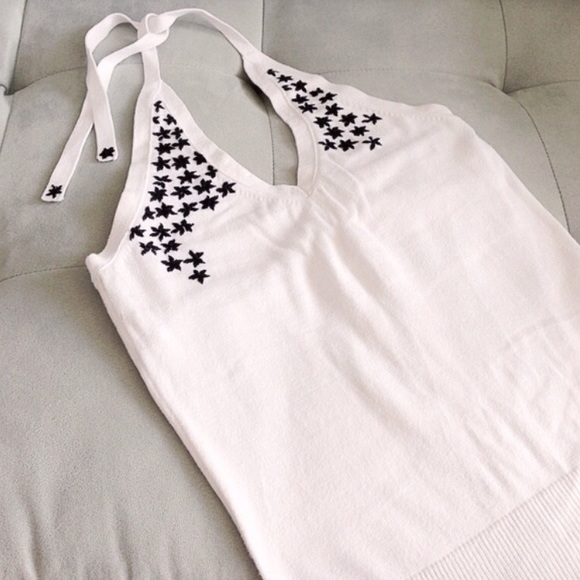 GAP Tops Embroidered Halter Tank Top Poshmark