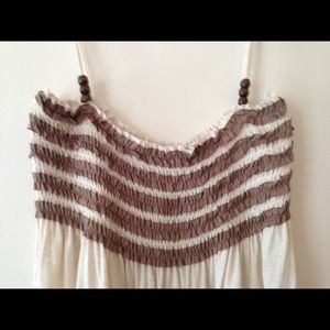 NWOT Papaya Cream & Brown Spaghetti Strap Top