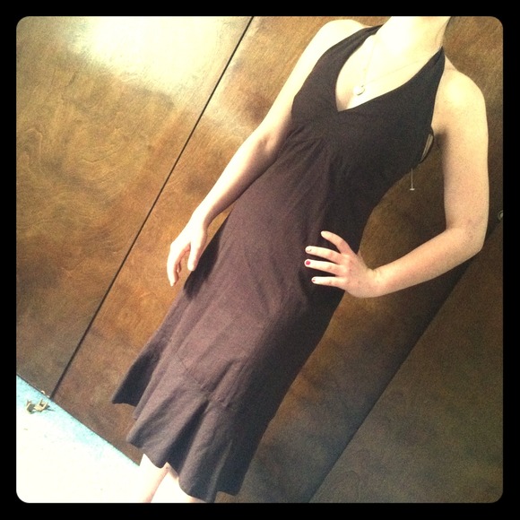 Brown linen dress