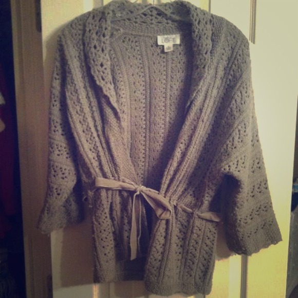 SOLD!!!!! LOFT sweater/shaw with velvet tie