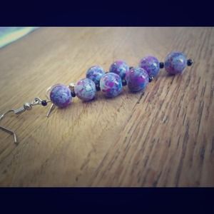 Purple beaded earrings
