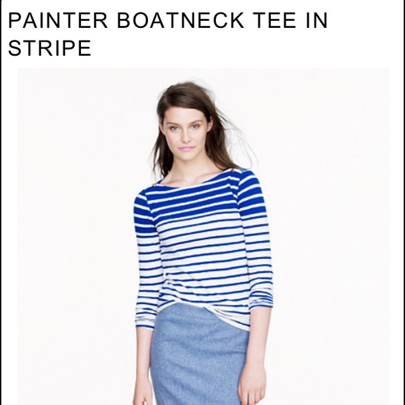 <SOLD> Gray & Navy painter tee - J Crew
