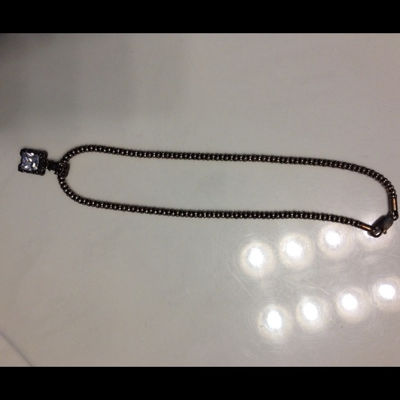 Silpada necklace with large "diamond" pendant.