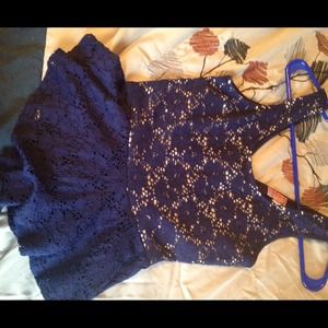Navy blue peplum blouse