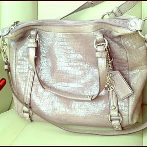Lavender Authentic Leather Coach Bag