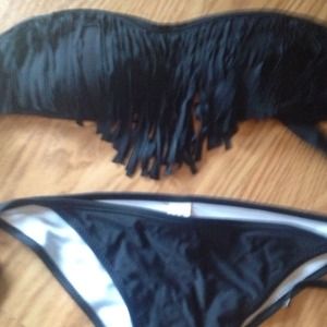 Black Fringe Bikini