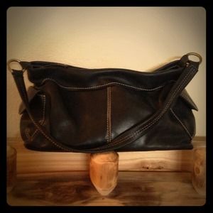 Black leather Fossil bag;)
