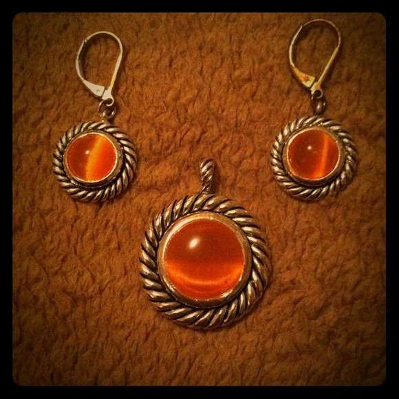 Charm and earring set:)