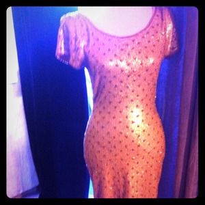 🖤Authentic CARMEN MARC VALVO gold dress🖤