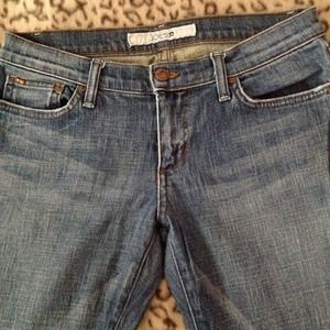 Joe's faded blue jeans.