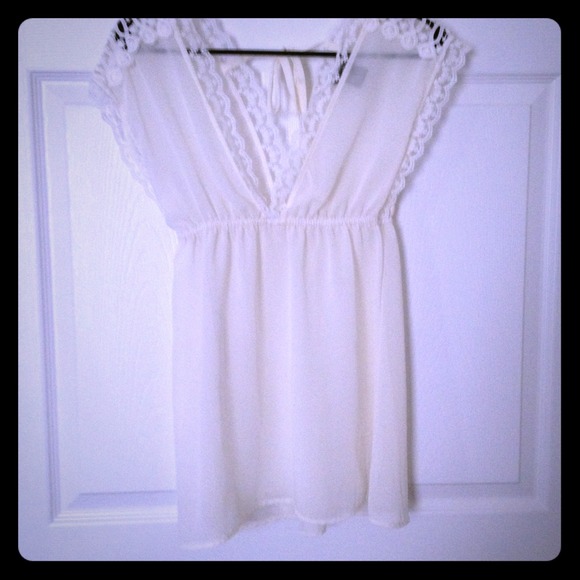 Off white sheer top