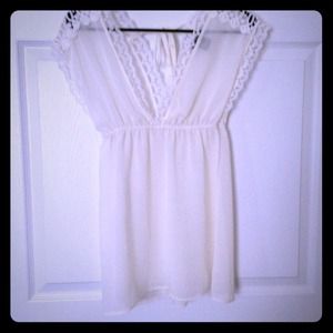 Off white sheer top