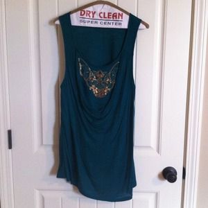 🚫RESERVED FOR JENFEN🚫Teal Shirt with Beading