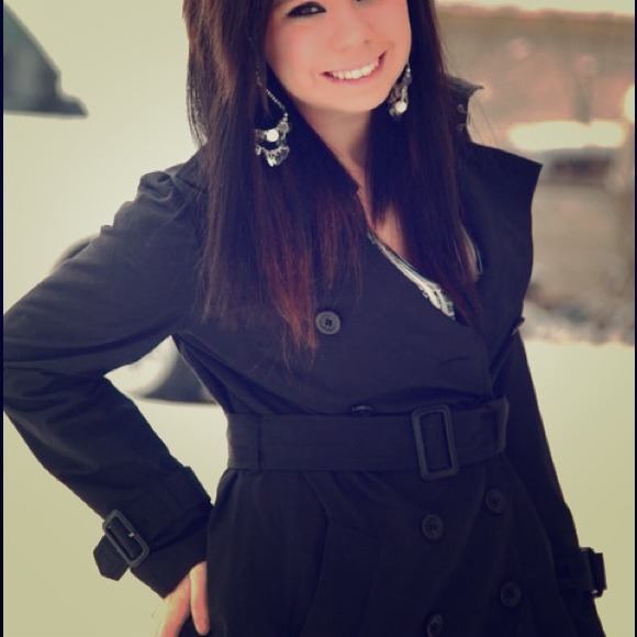Black trench coat.